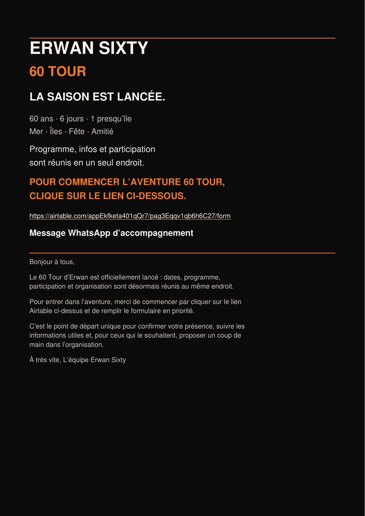 Invitation mobile
