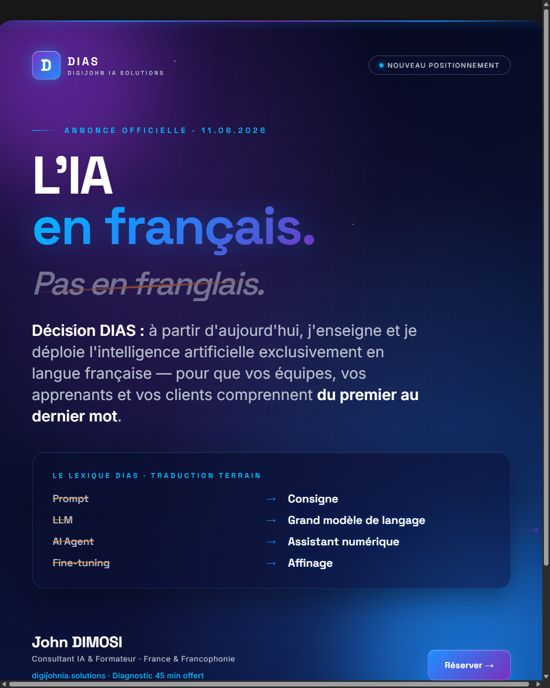Campagne LinkedIn — post fondateur